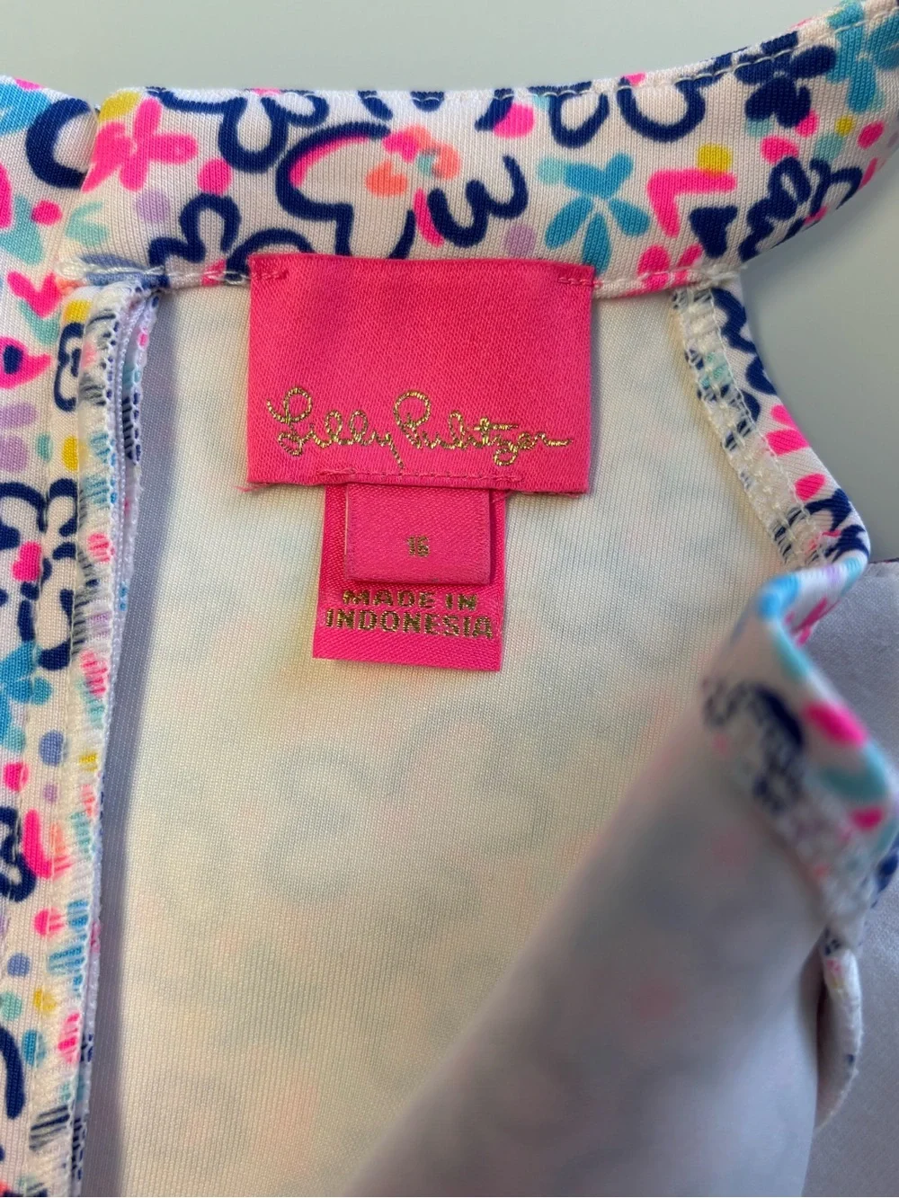Lilly Pulitzer Girls Floral Halter Sheath Dress in Pink & Blue Sz/16 Woman/S